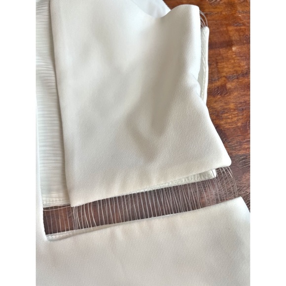 NWT Alexander Wang White V Neck Gown With Fishing Line Detail - Picture 13 of 15